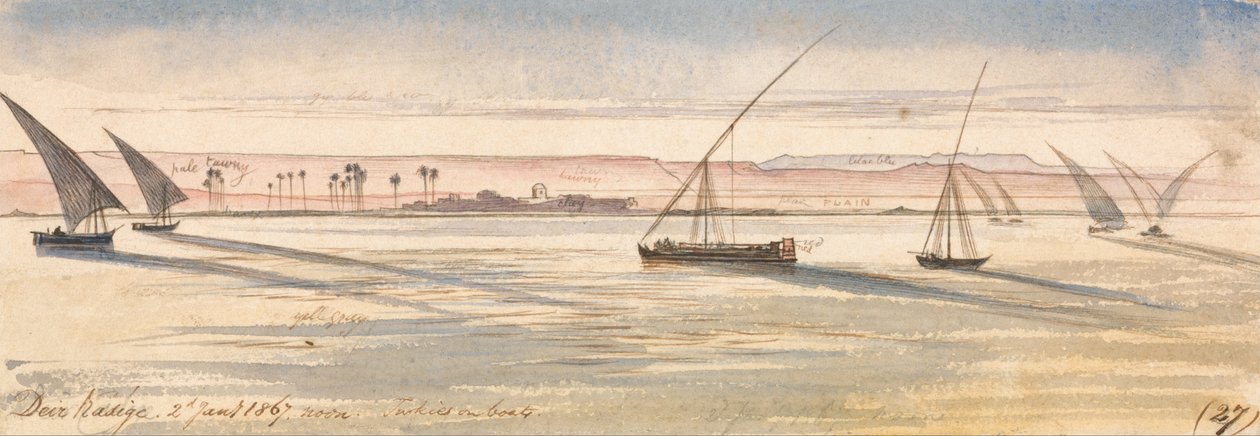 Deir Kadige, Mittag, 2. Januar 1867 von Edward Lear