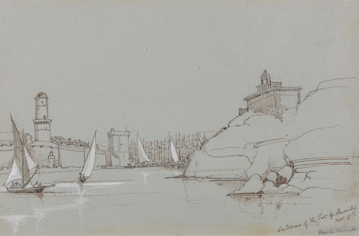 Eingang zum Hafen von Marseille von Edward Lear