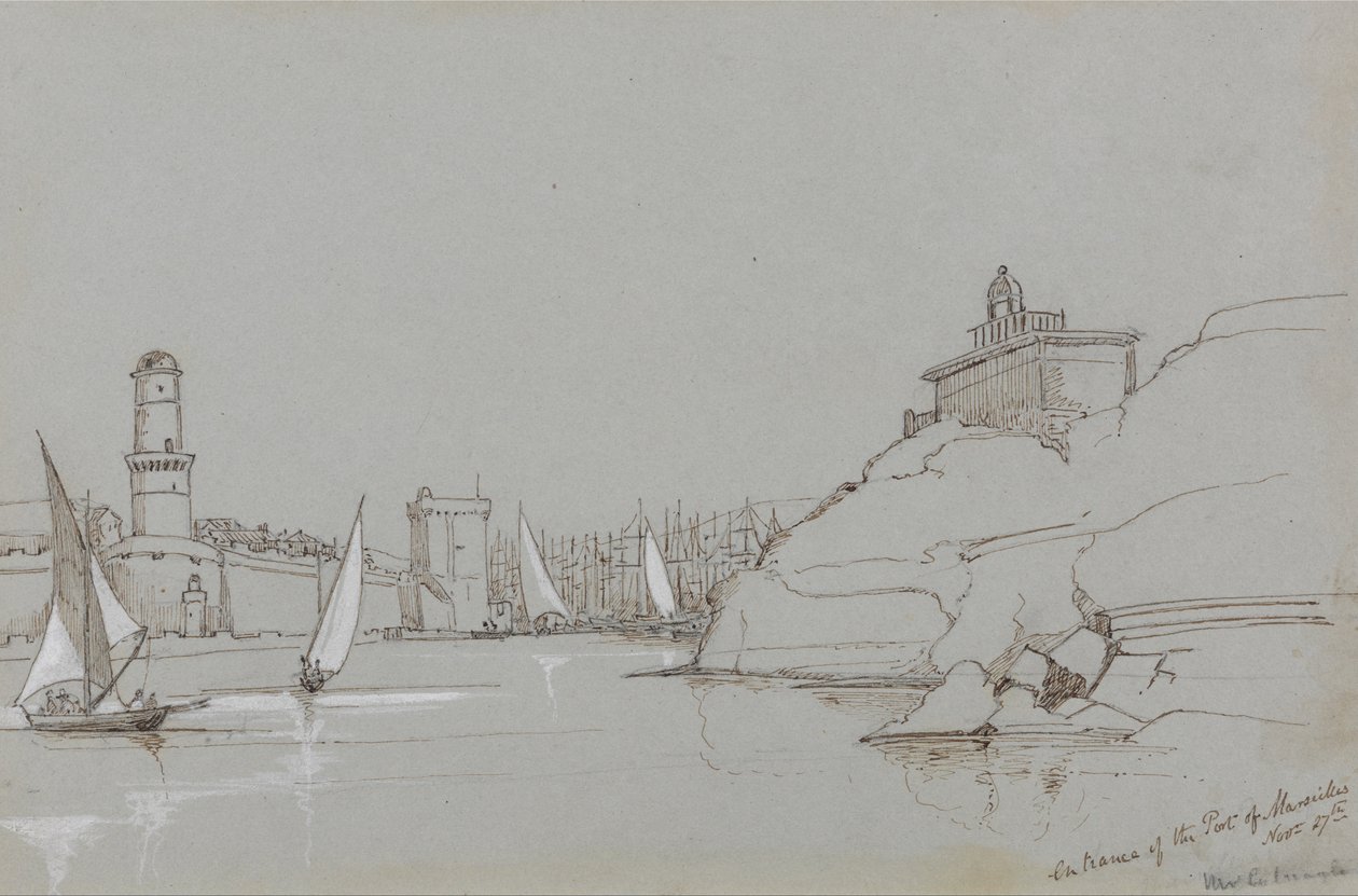 Eingang zum Hafen von Marseille von Edward Lear