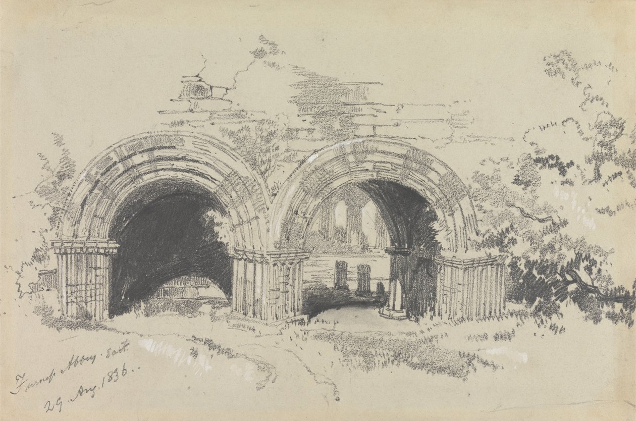 Furness Abbey Ost, 29. August 1836 von Edward Lear
