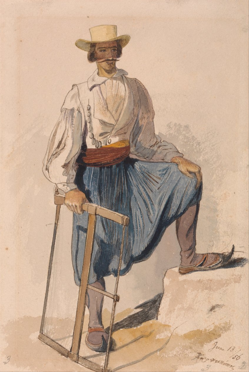 Griechischer Holzfäller, 13. Juni 1856 von Edward Lear