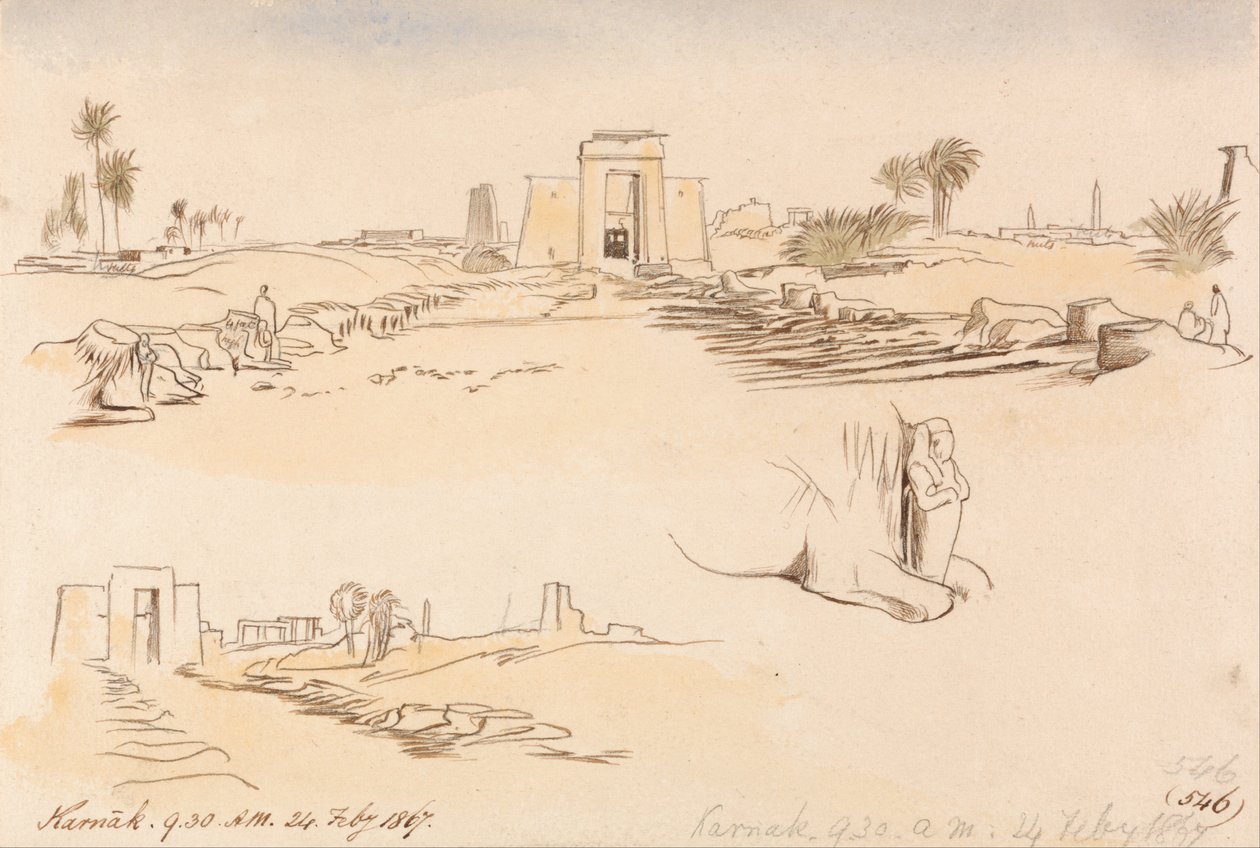 Karnak, 9:30 Uhr, 24. Februar 1867 von Edward Lear