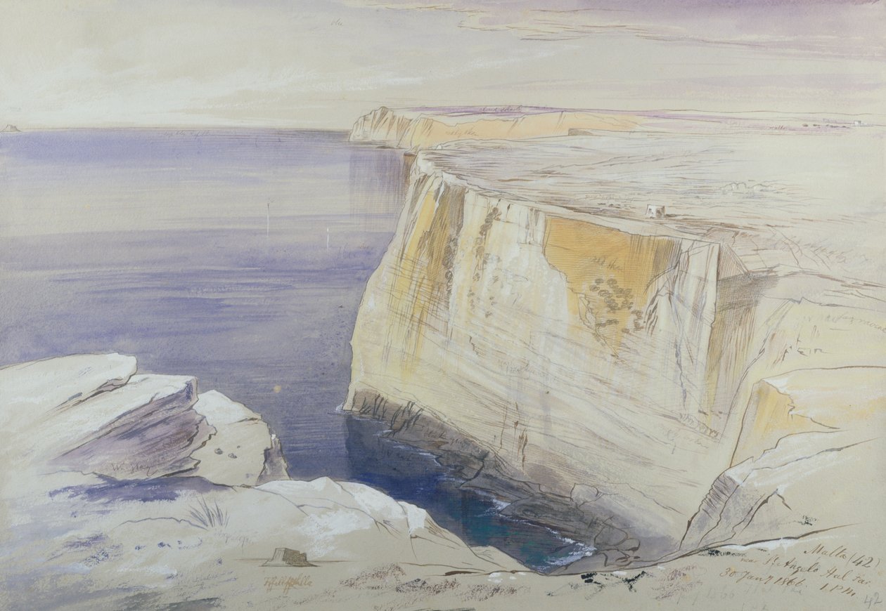 Malta, in der Nähe von St. Angelo Hal Far von Edward Lear