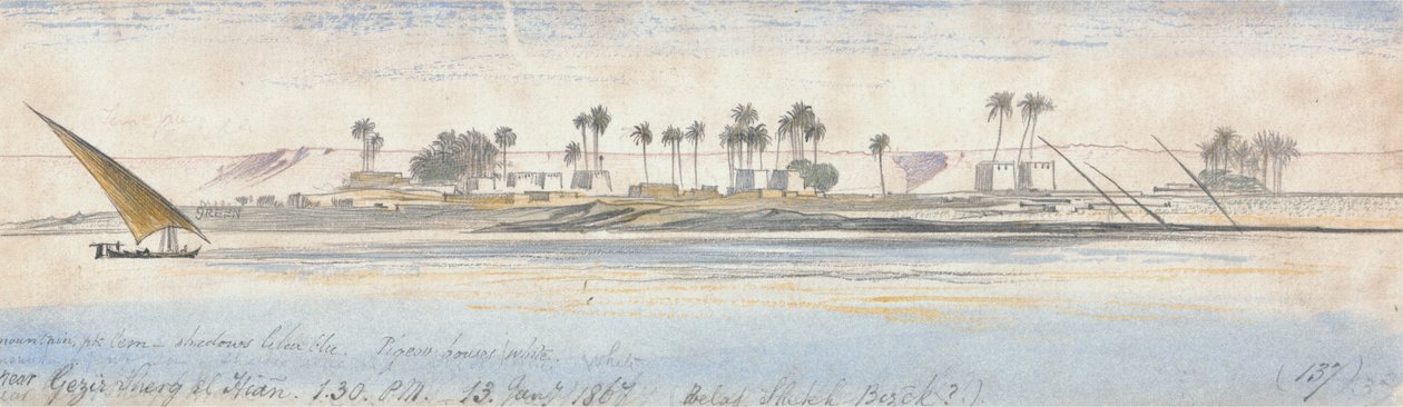 In der Nähe von Gezir Sherg el Hian von Edward Lear
