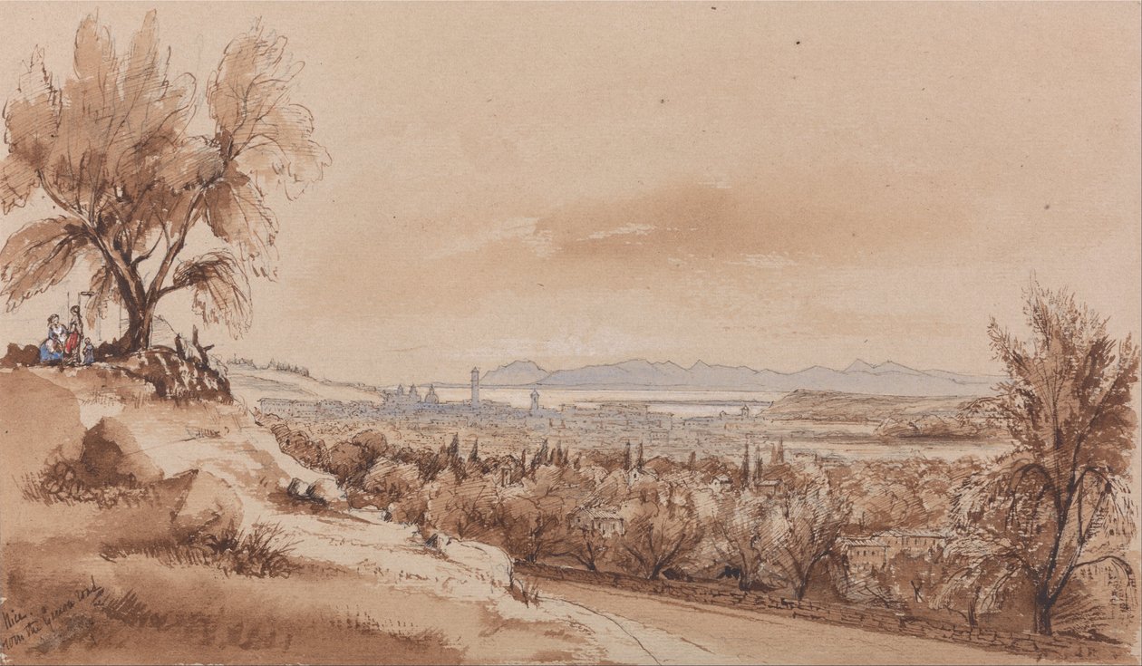 Nizza von der Genua-Straße von Edward Lear