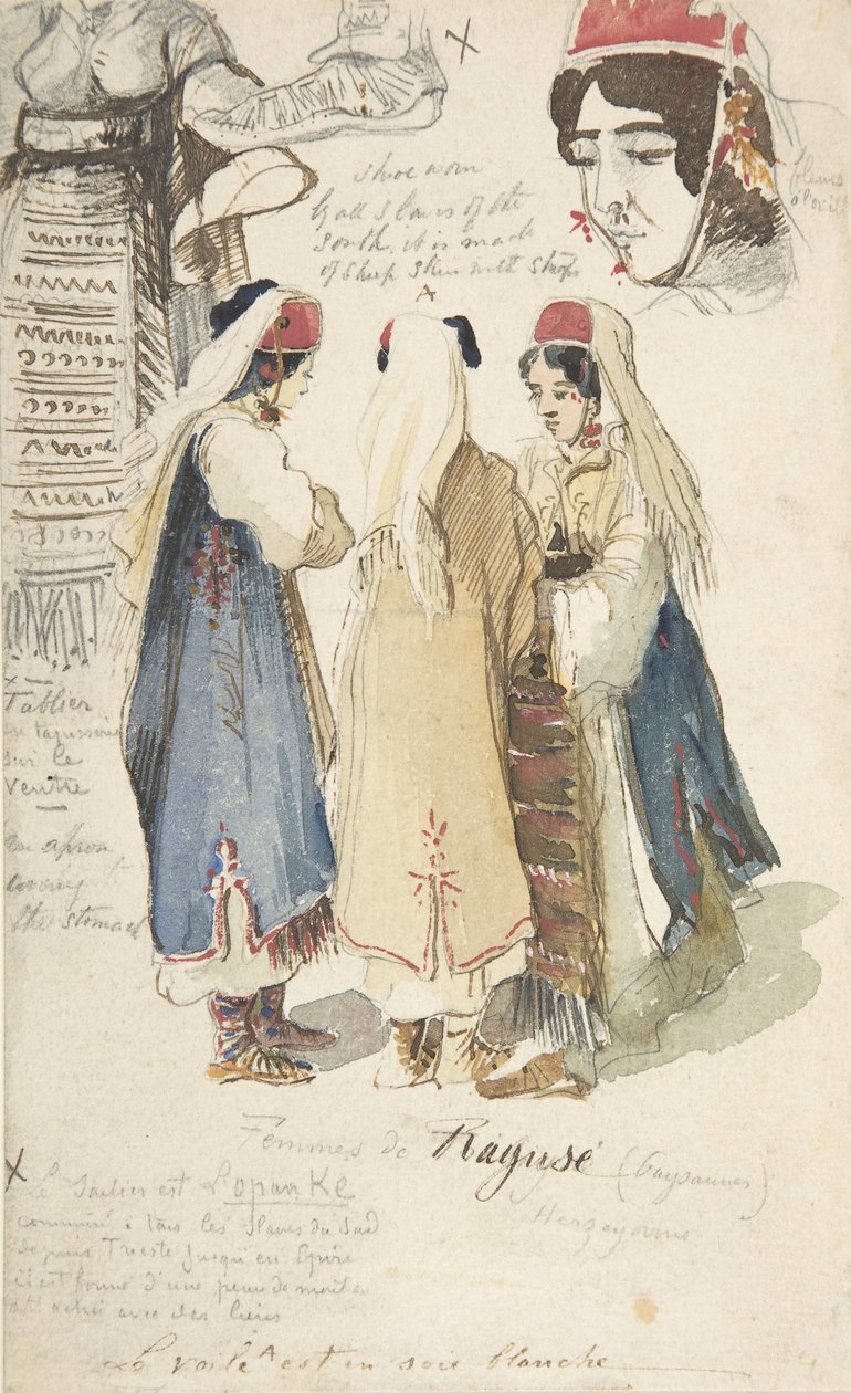 Bäuerinnen aus Ragusa, 1848-1866 von Edward Lear