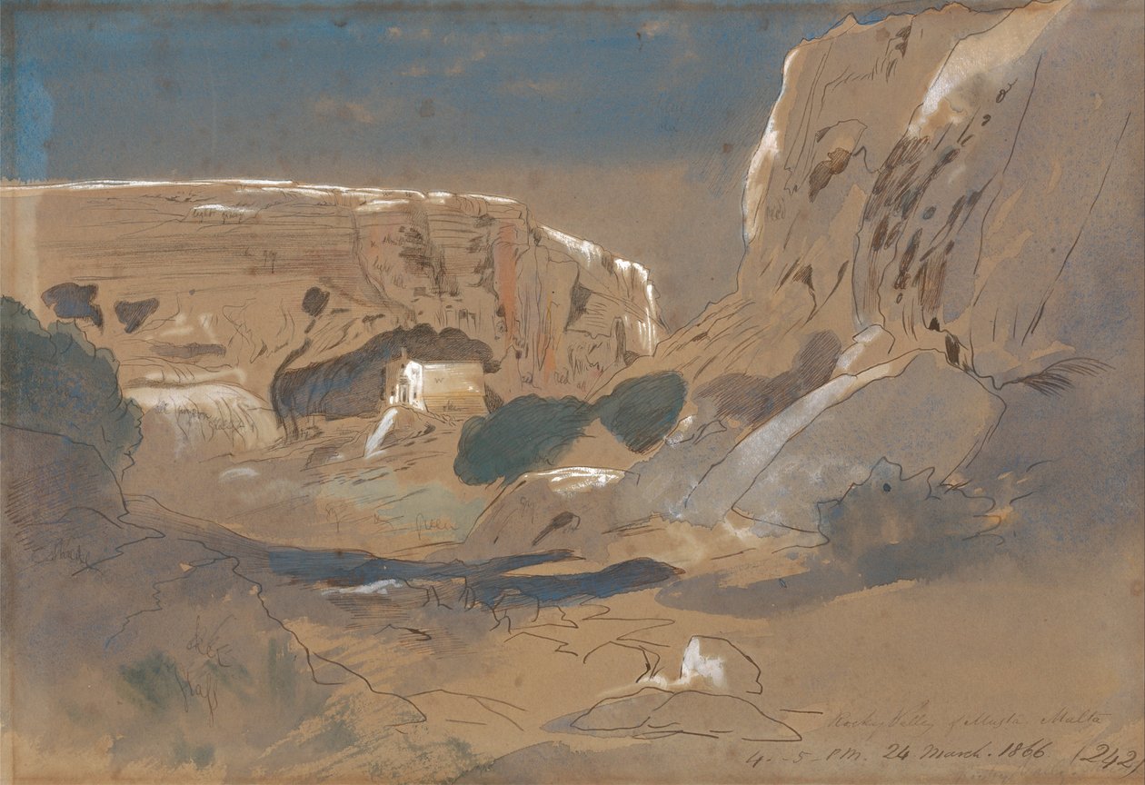 Felsental von Mosta, Malta von Edward Lear