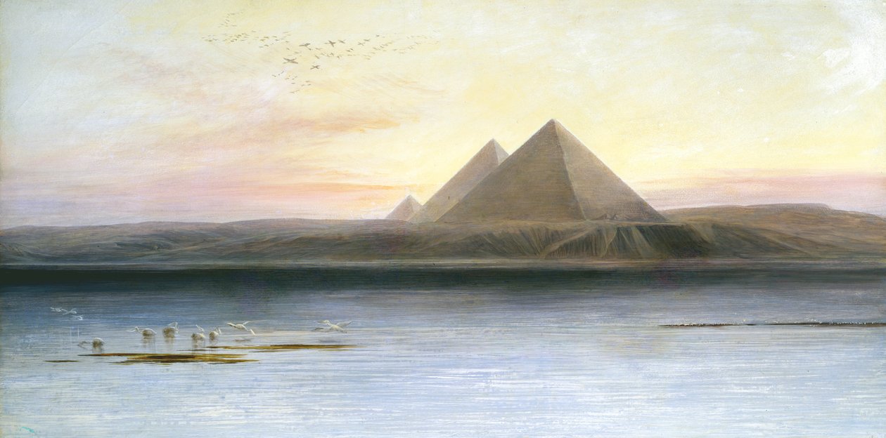 Die Pyramiden von Gizeh, 19. Jahrhundert von Edward Lear