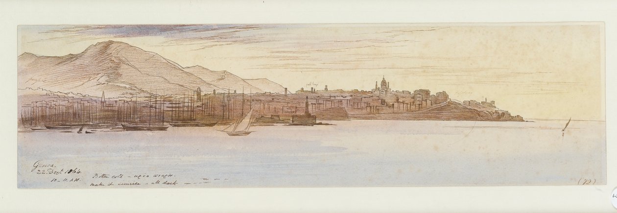 Ansicht von Genua, 1864 von Edward Lear