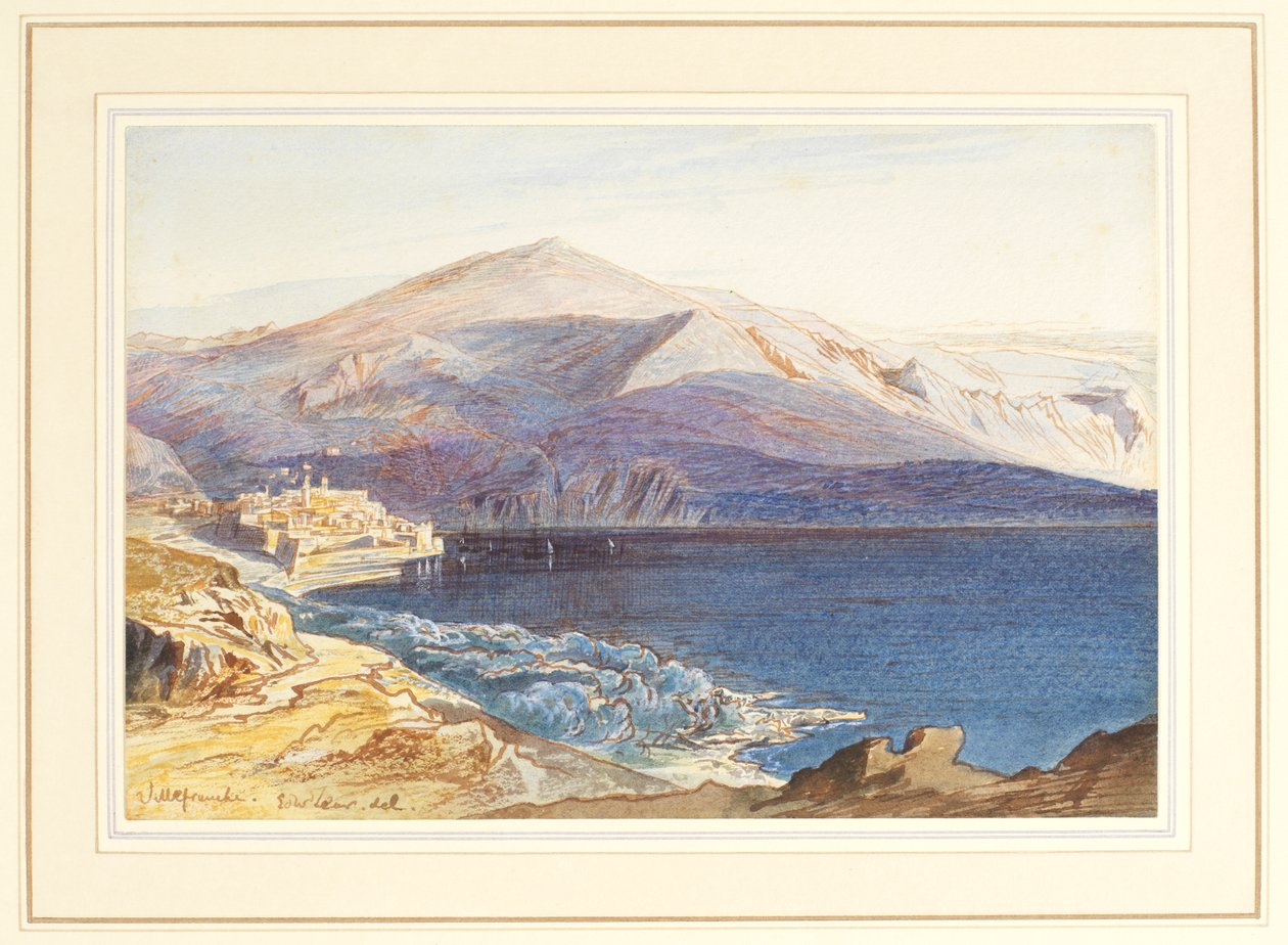 Villefranche-sur-Mer, 19. Jahrhundert von Edward Lear