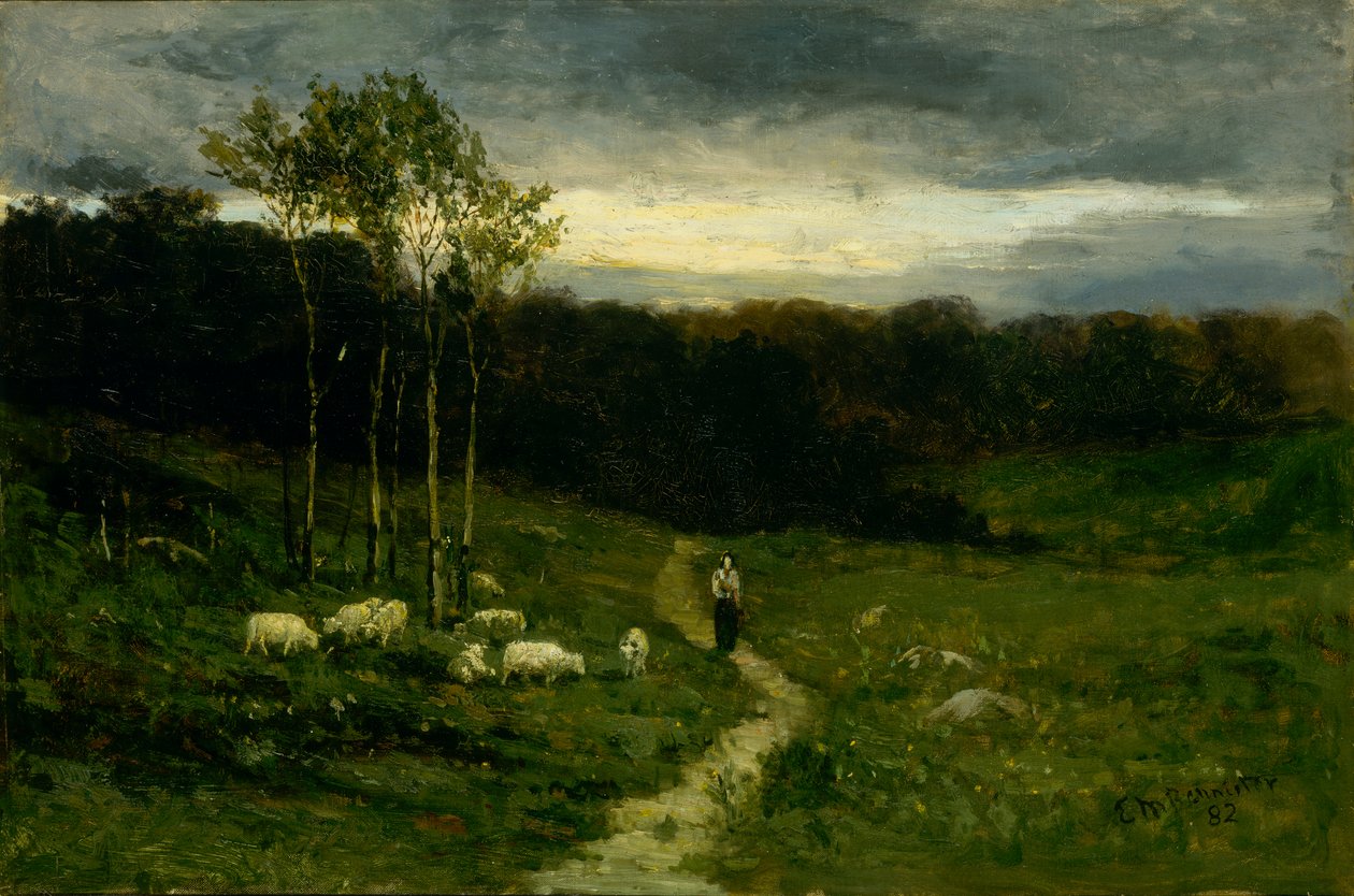Frau geht den Weg hinunter (1882) von Edward Mitchell Bannister