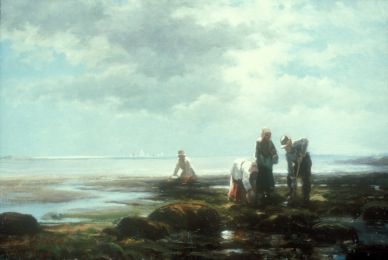 Muschelsammler, ca. Mitte der 1880er Jahre von Edward Moran