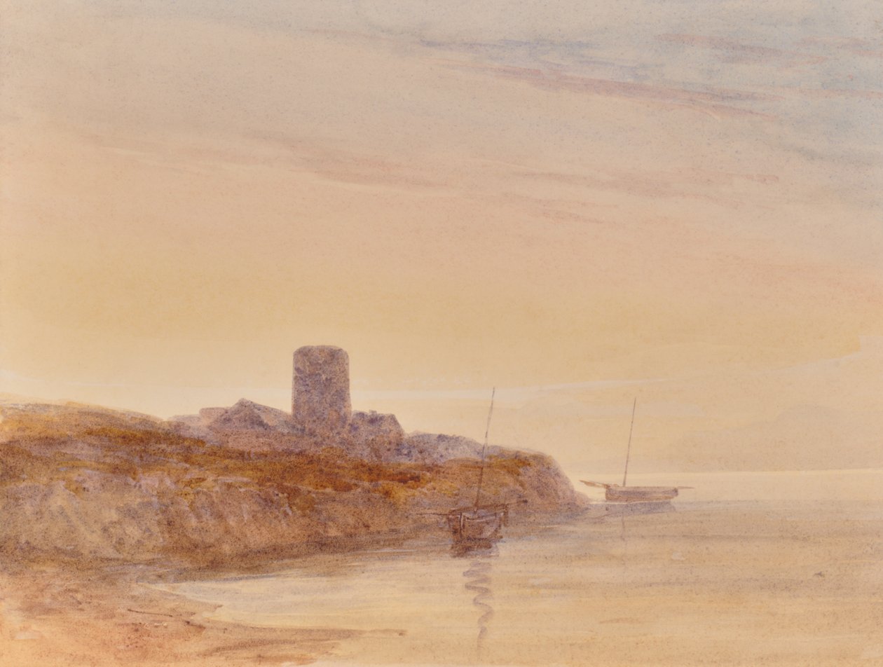 Meereslandschaft mit Turm von Edward Pretty