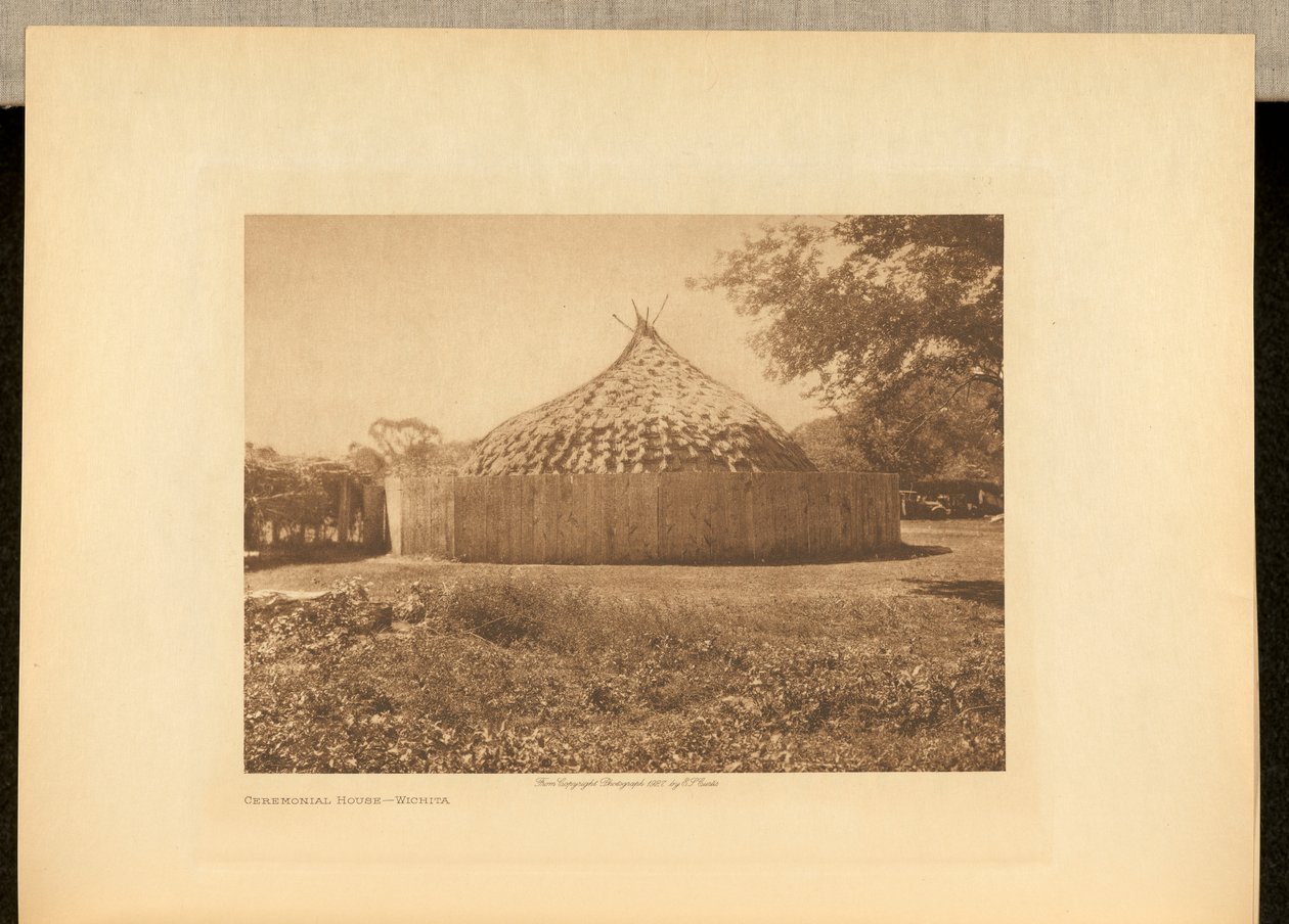 Zeremonienhaus - Wichita von Edward S. Curtis
