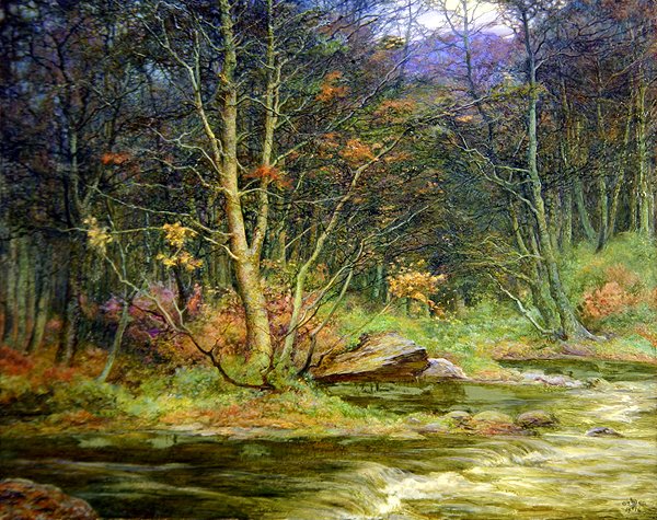 Ein Wald-Bachlauf von Edward Steel Harper