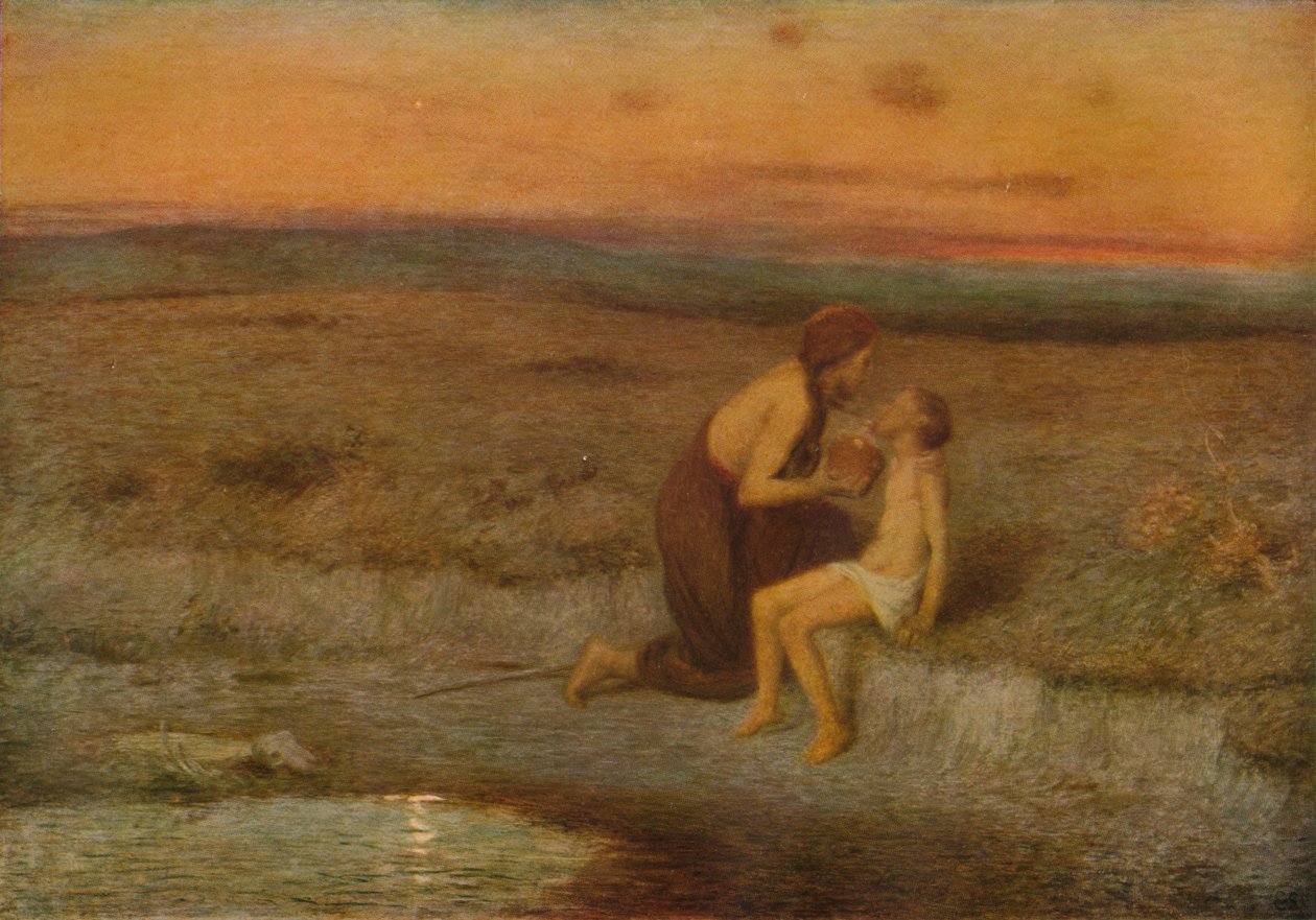 Hagar und Ismael von William Edward Stott