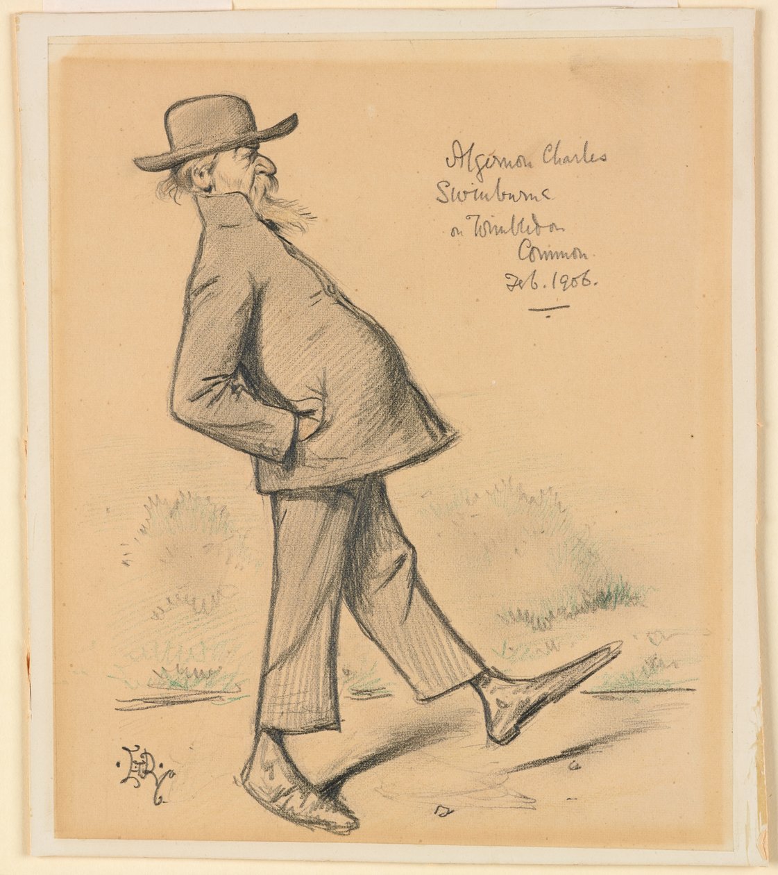 Algernon Charles Swinburne auf Wimbledon Common von Edward Tennyson Reed