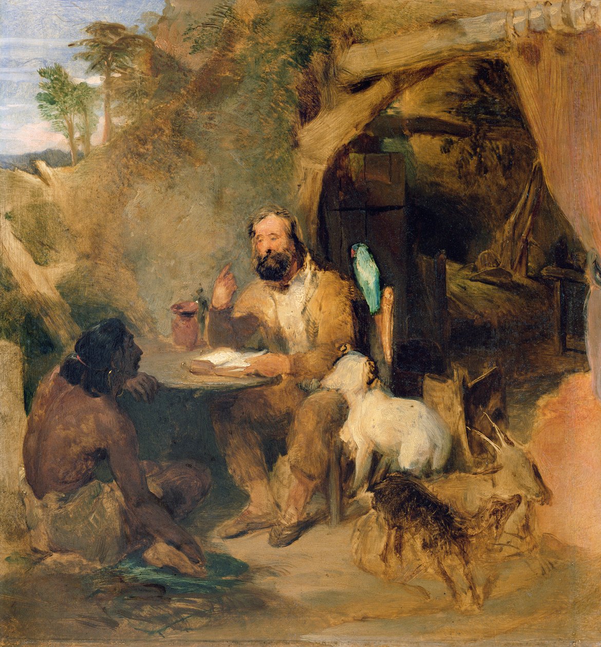 Robinson Crusoe, 1827 von Edwin Landseer