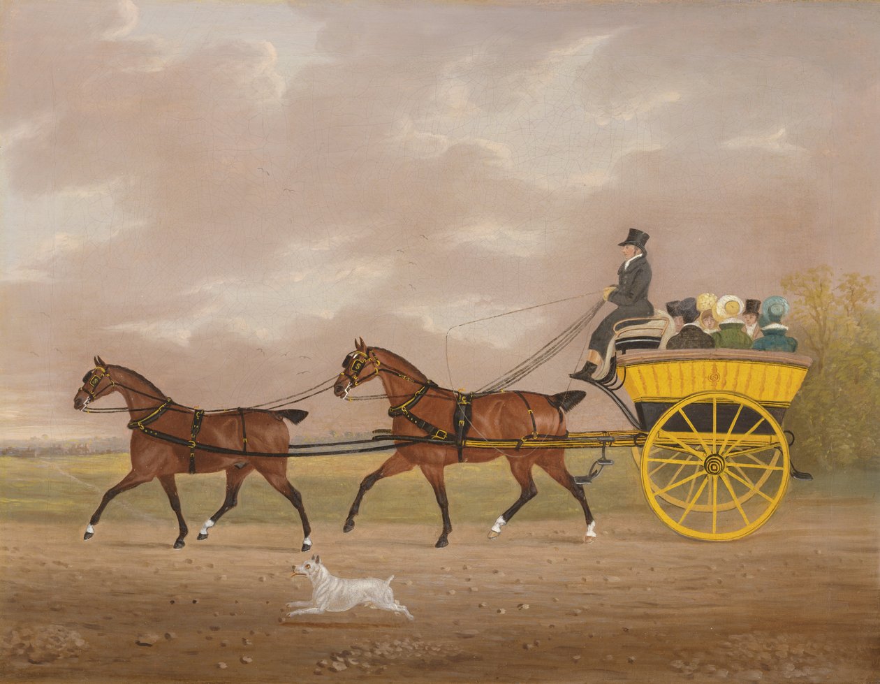 Ein Gentleman fährt Tandem zu einem Jaunting Car von Edwin W. Cooper