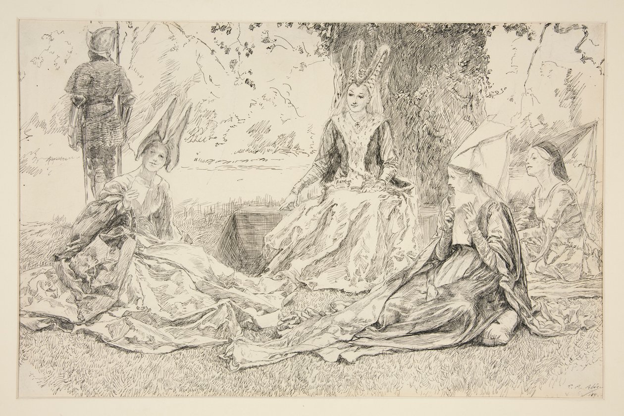 Vor der Prinzessin von Edwin Austin Abbey