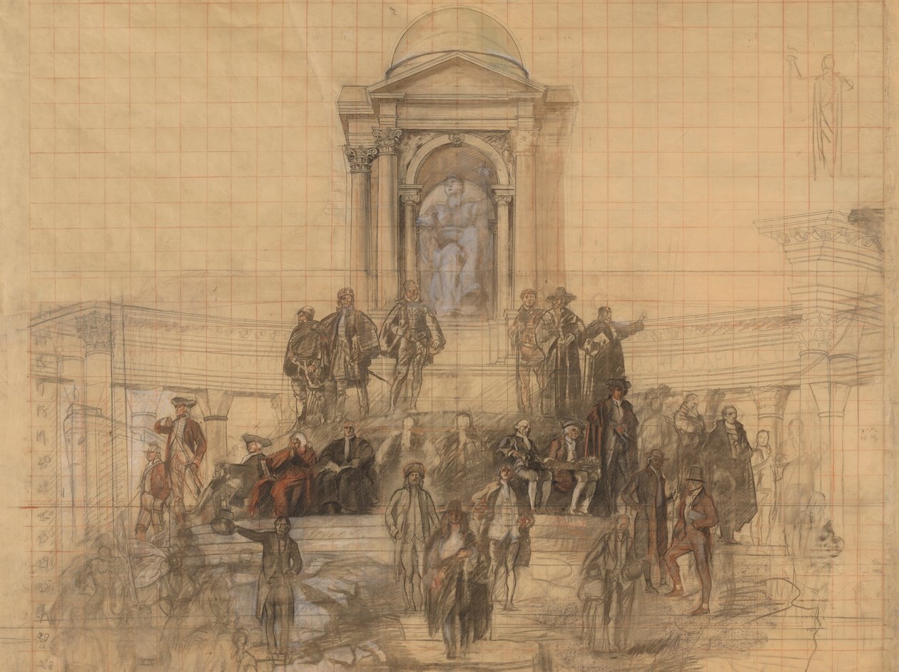 Cartoon für von Edwin Austin Abbey