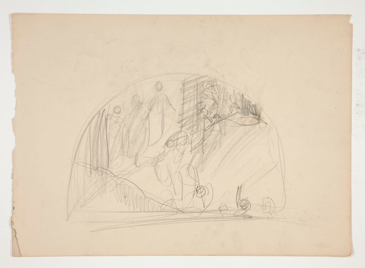 Kompositionsstudie für von Edwin Austin Abbey