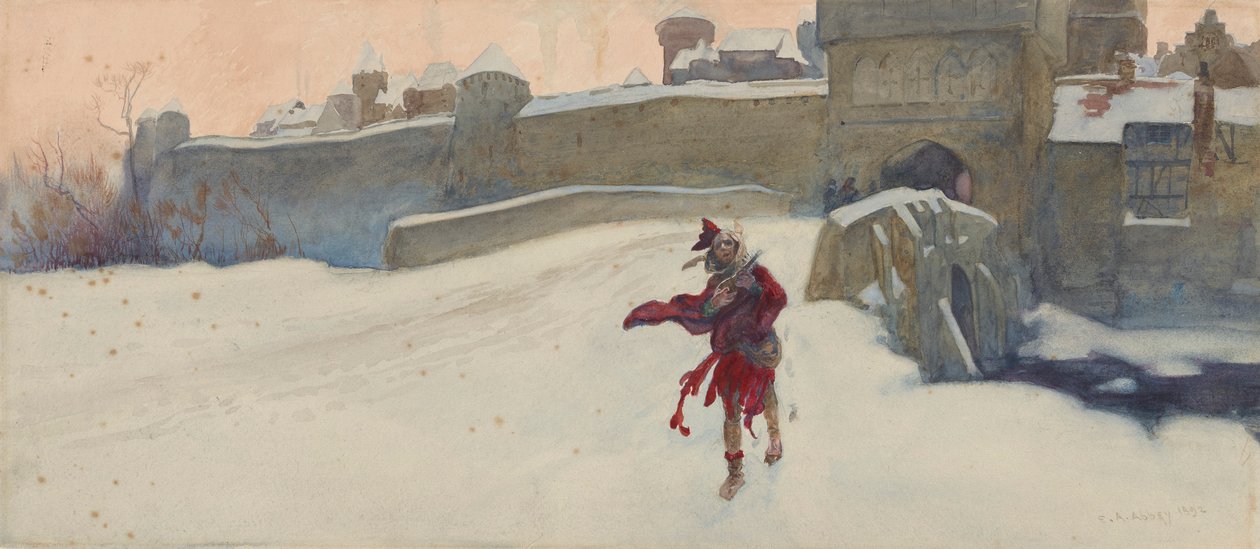 Kompositionsstudie für von Edwin Austin Abbey