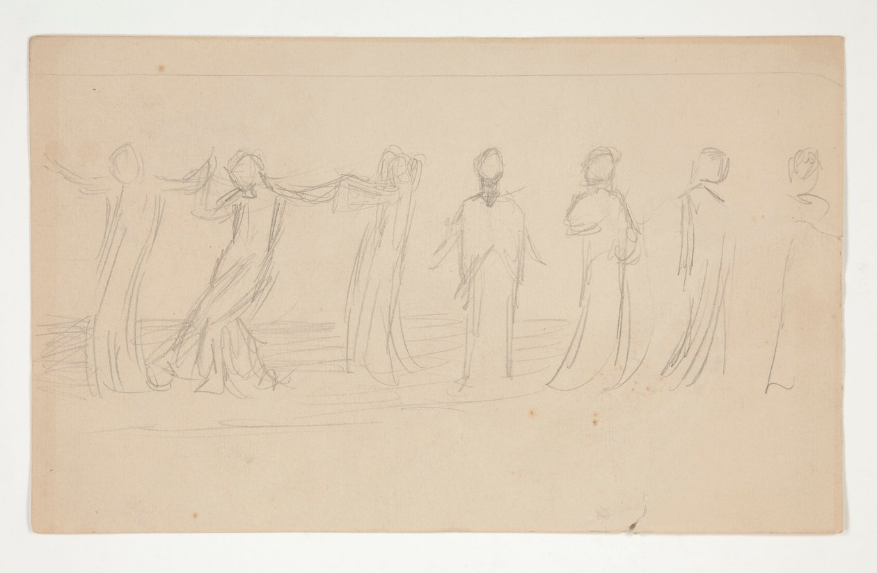 Kompositionsstudie für von Edwin Austin Abbey