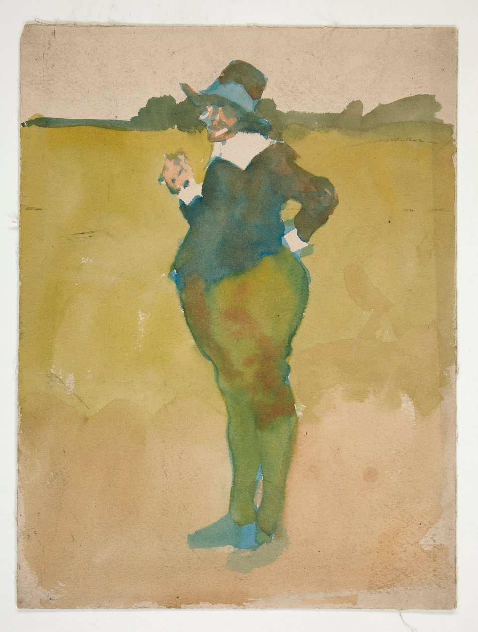 Dicker Mann in Landschaft von Edwin Austin Abbey