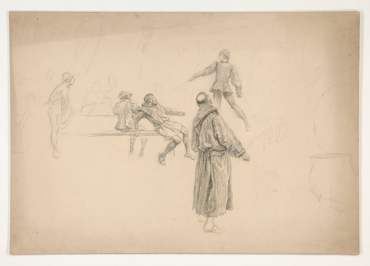 Figurenzeichnung von Edwin Austin Abbey