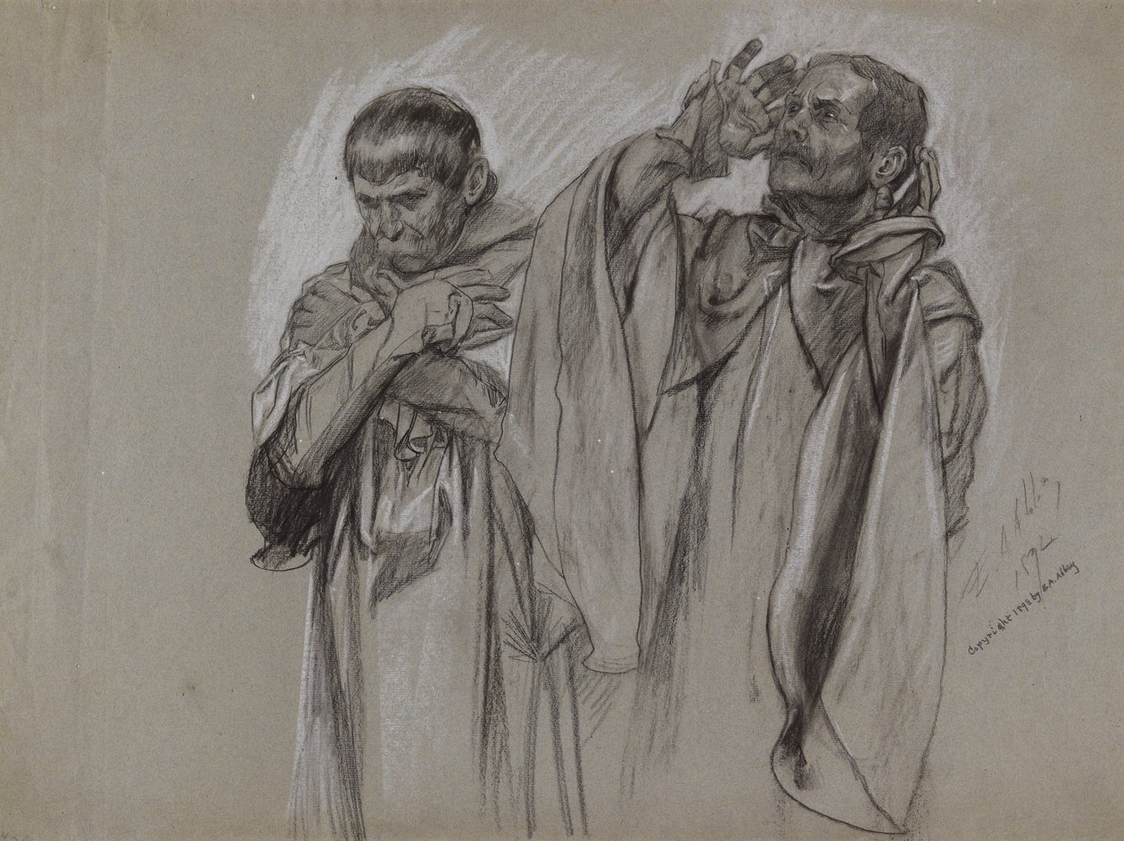 Figurenstudie für  von Edwin Austin Abbey