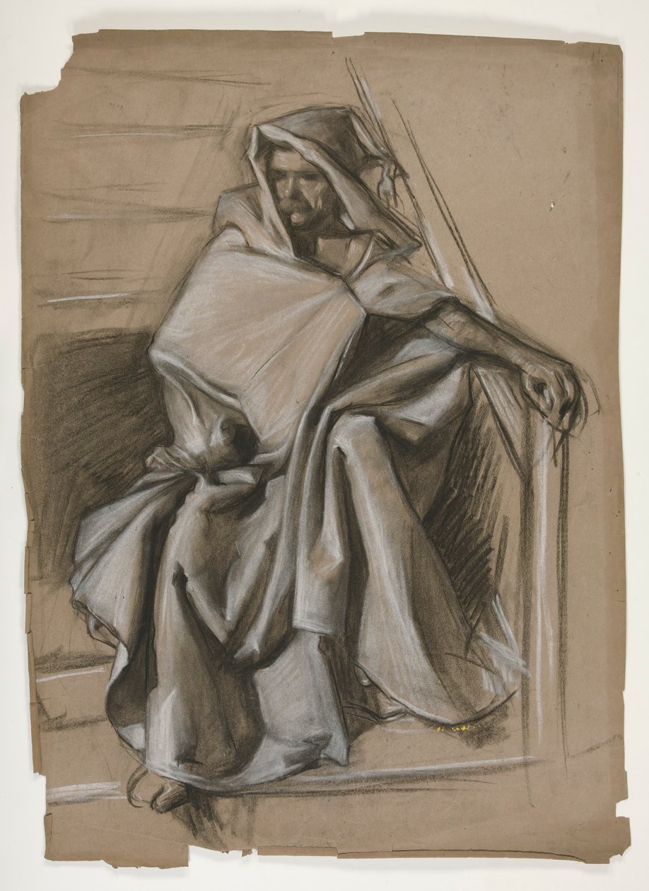 Heiliger Gral Serie. Studie einer verhüllten Figur. von Edwin Austin Abbey