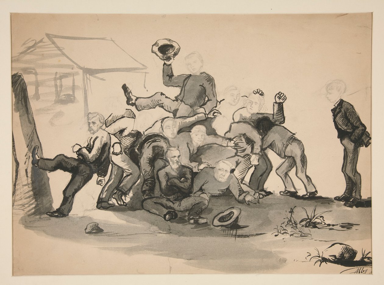 Haufen von Männern: Karikatur von Edwin Austin Abbey