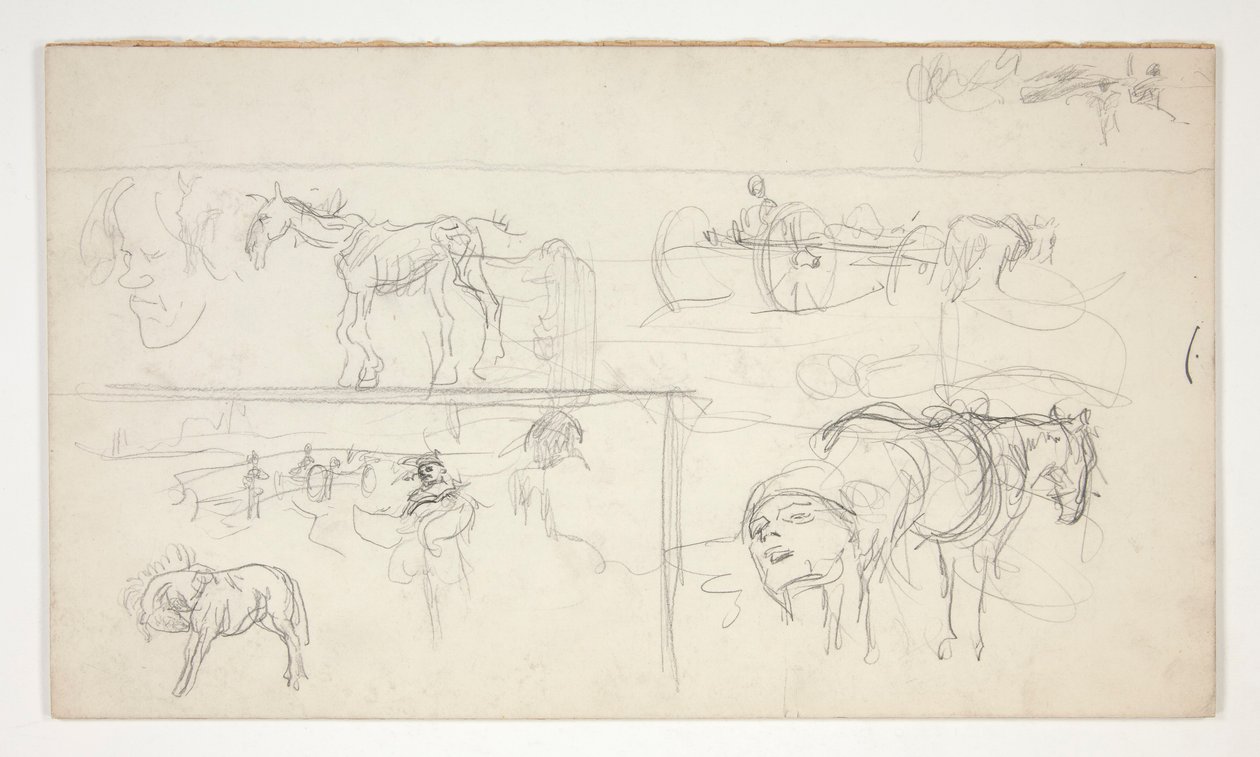 Blatt mit Skizzen von Edwin Austin Abbey