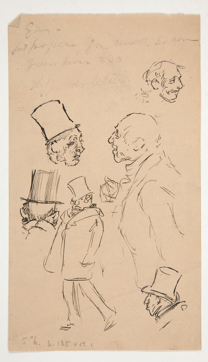 Blatt mit Skizzen von Edwin Austin Abbey
