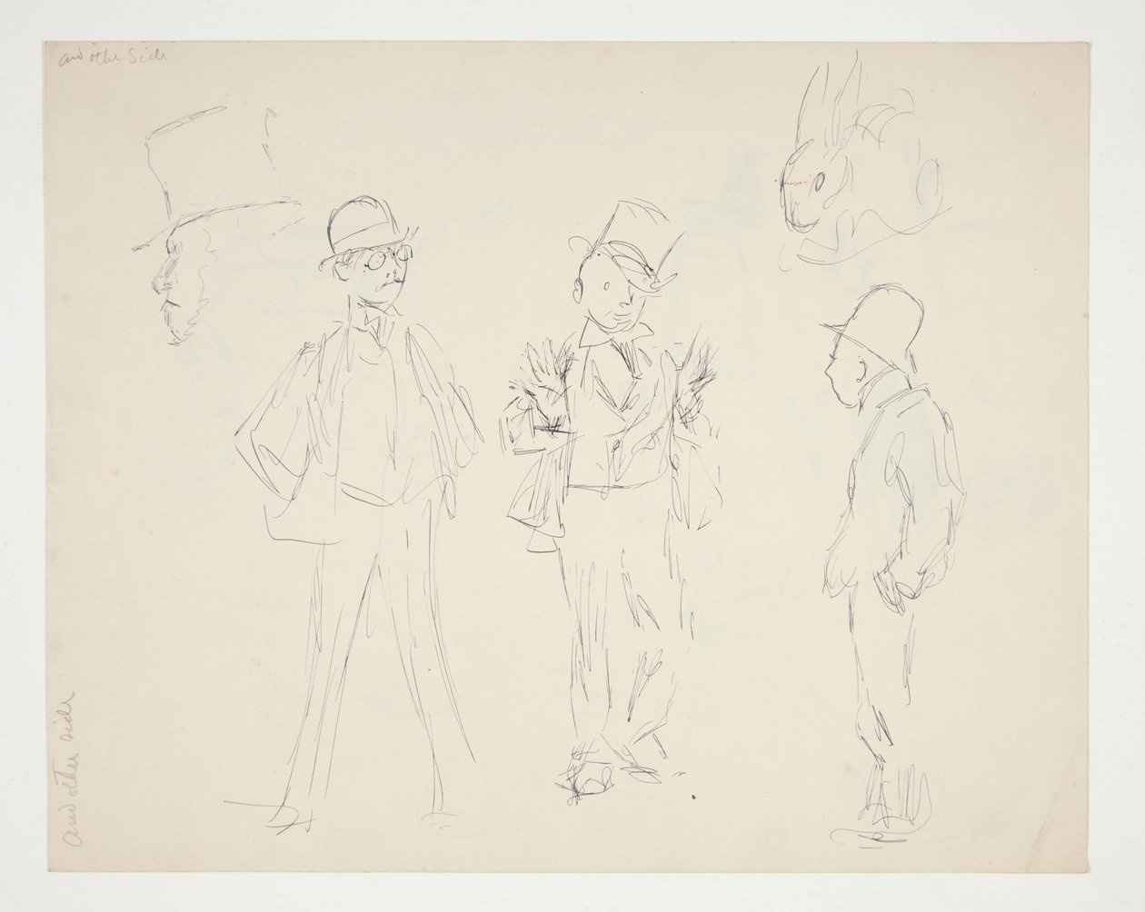 Blatt mit Skizzen von Figuren von Edwin Austin Abbey