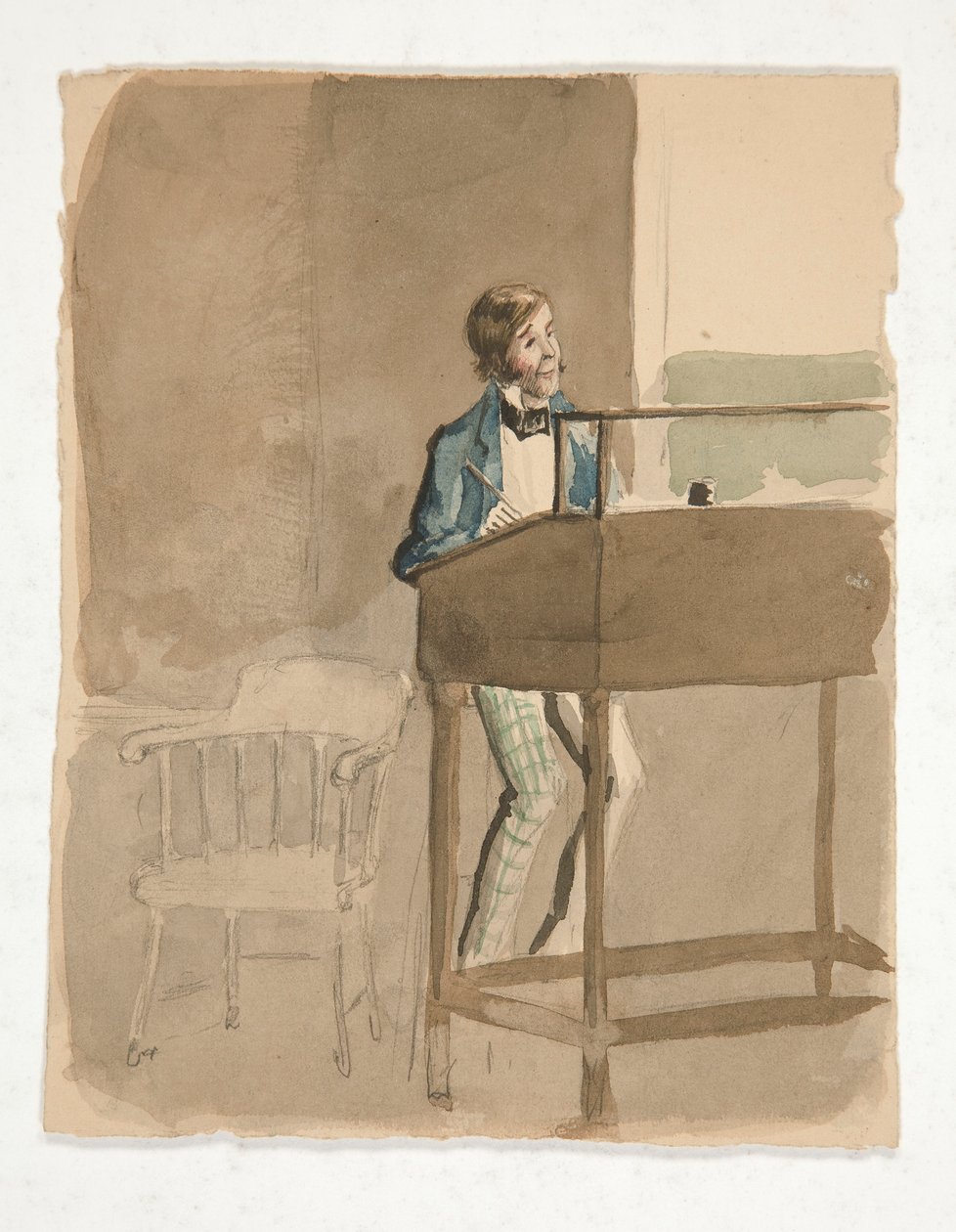 Skizze für Charles Dickens von Edwin Austin Abbey