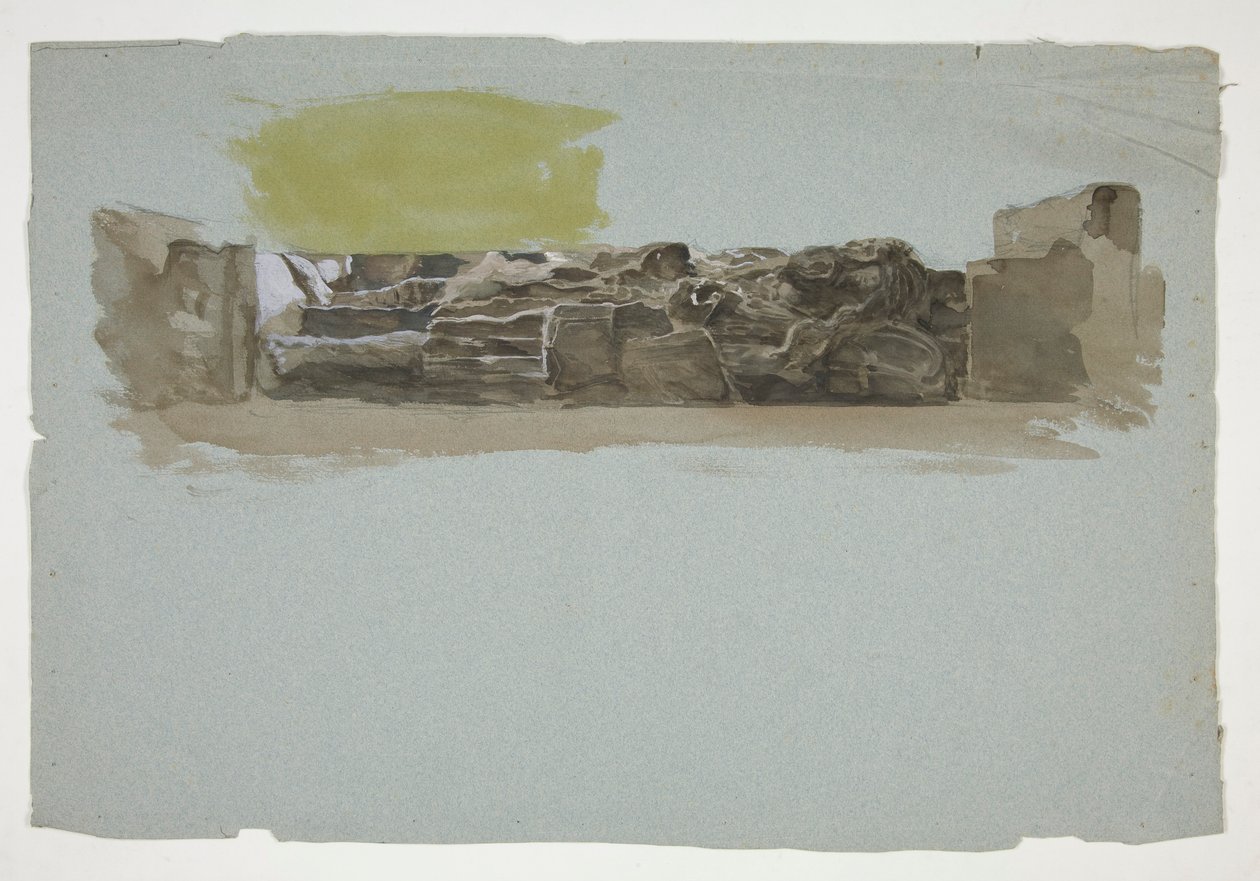 Studie einer Steinmauer von Edwin Austin Abbey