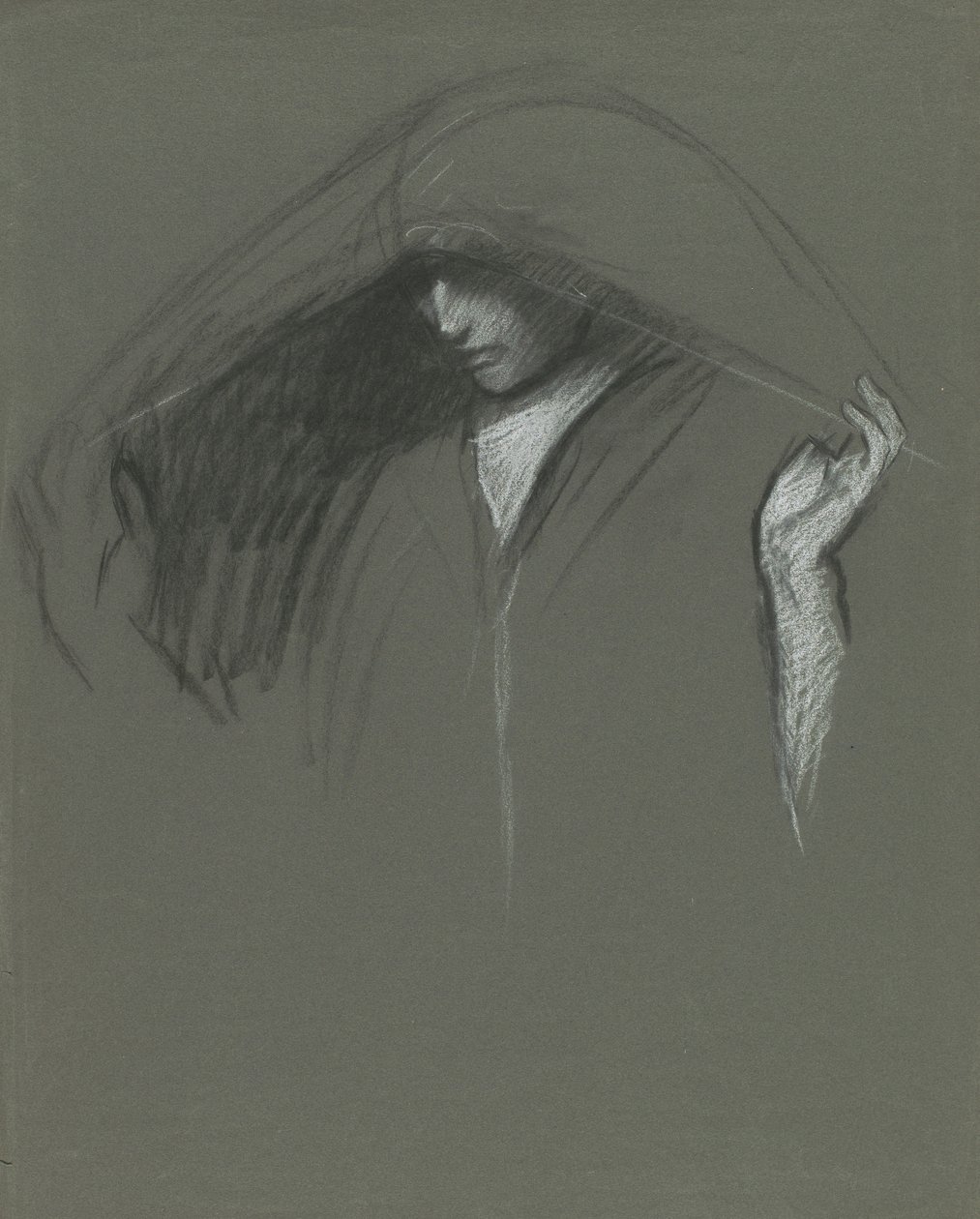 Studie eines drapierten Kopfes von Edwin Austin Abbey