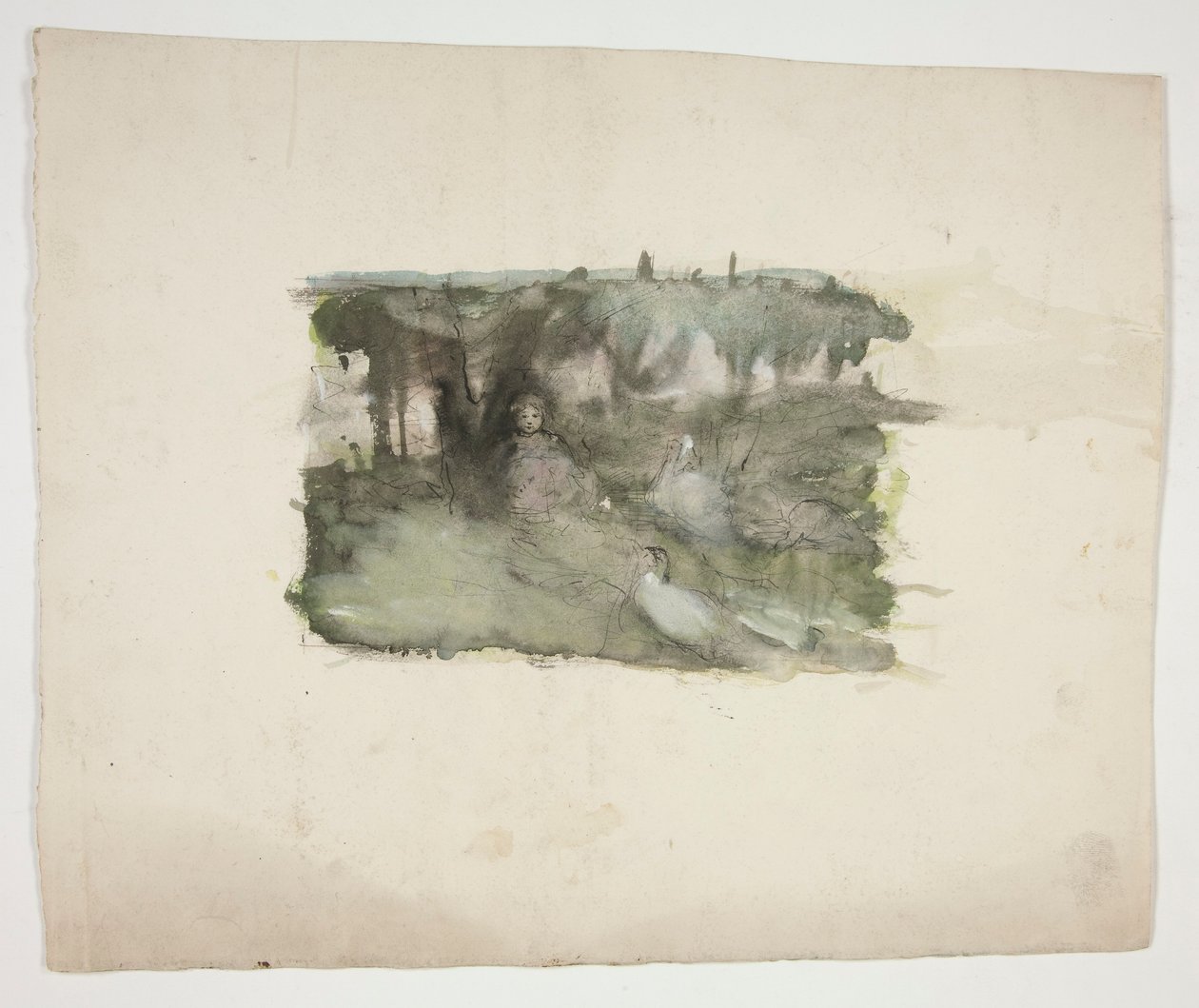 Studie des Gänsemädchens von Edwin Austin Abbey