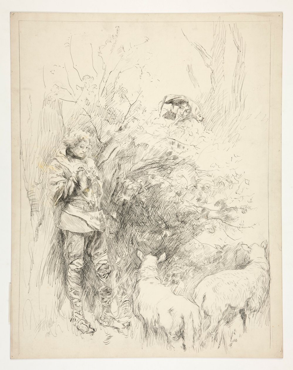 Das Narzissenlied. Schäfer und Narr von Edwin Austin Abbey