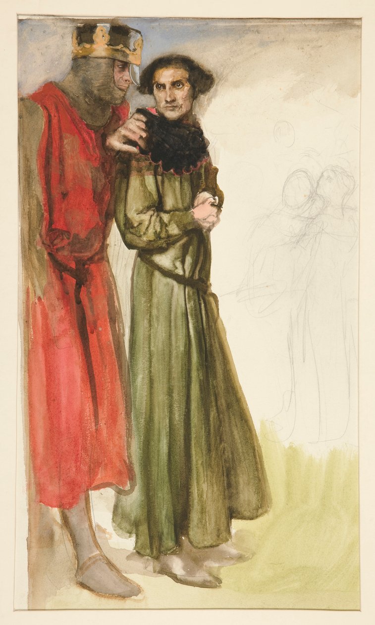 Unidentifizierte Shakespeare-Szene (zwei Männer) von Edwin Austin Abbey