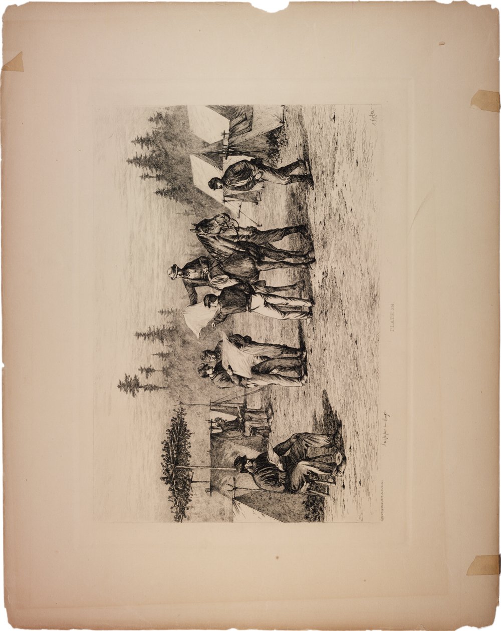 Zeitungen im Lager, 1876 von Edwin Austin Forbes