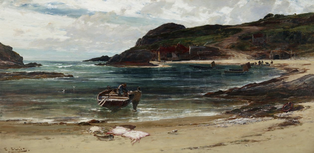 Der Hafen unter dem Hügel (Anglesey) von Edwin Ellis