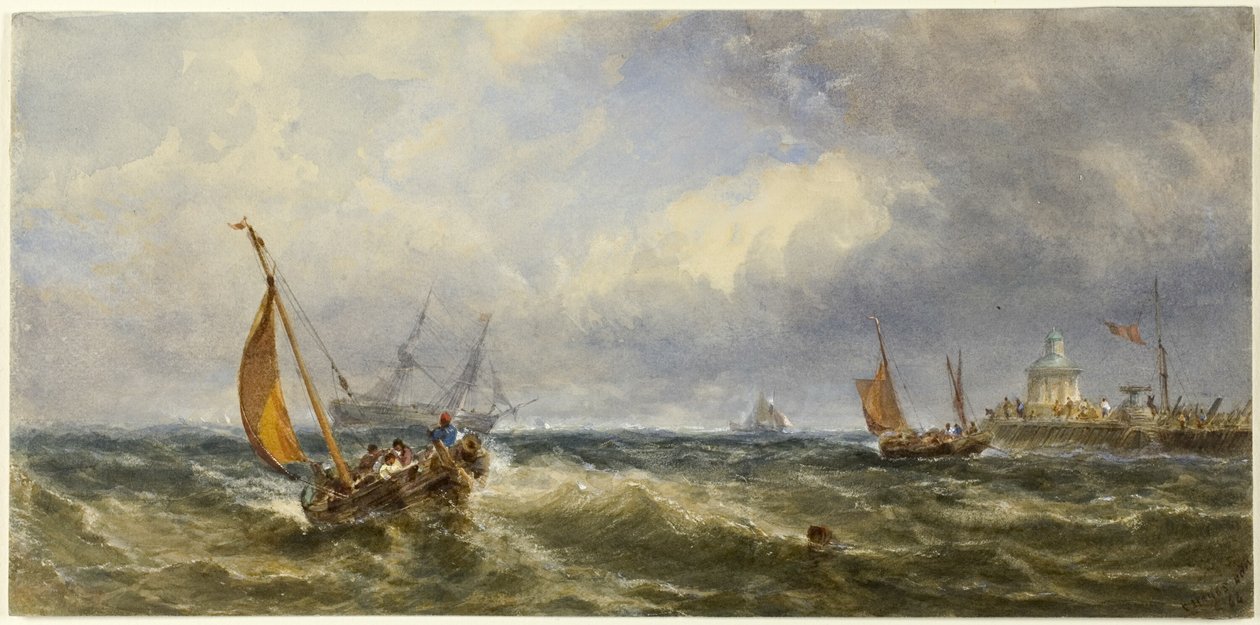 Küstenansicht mit Schiffen von Edwin Hayes