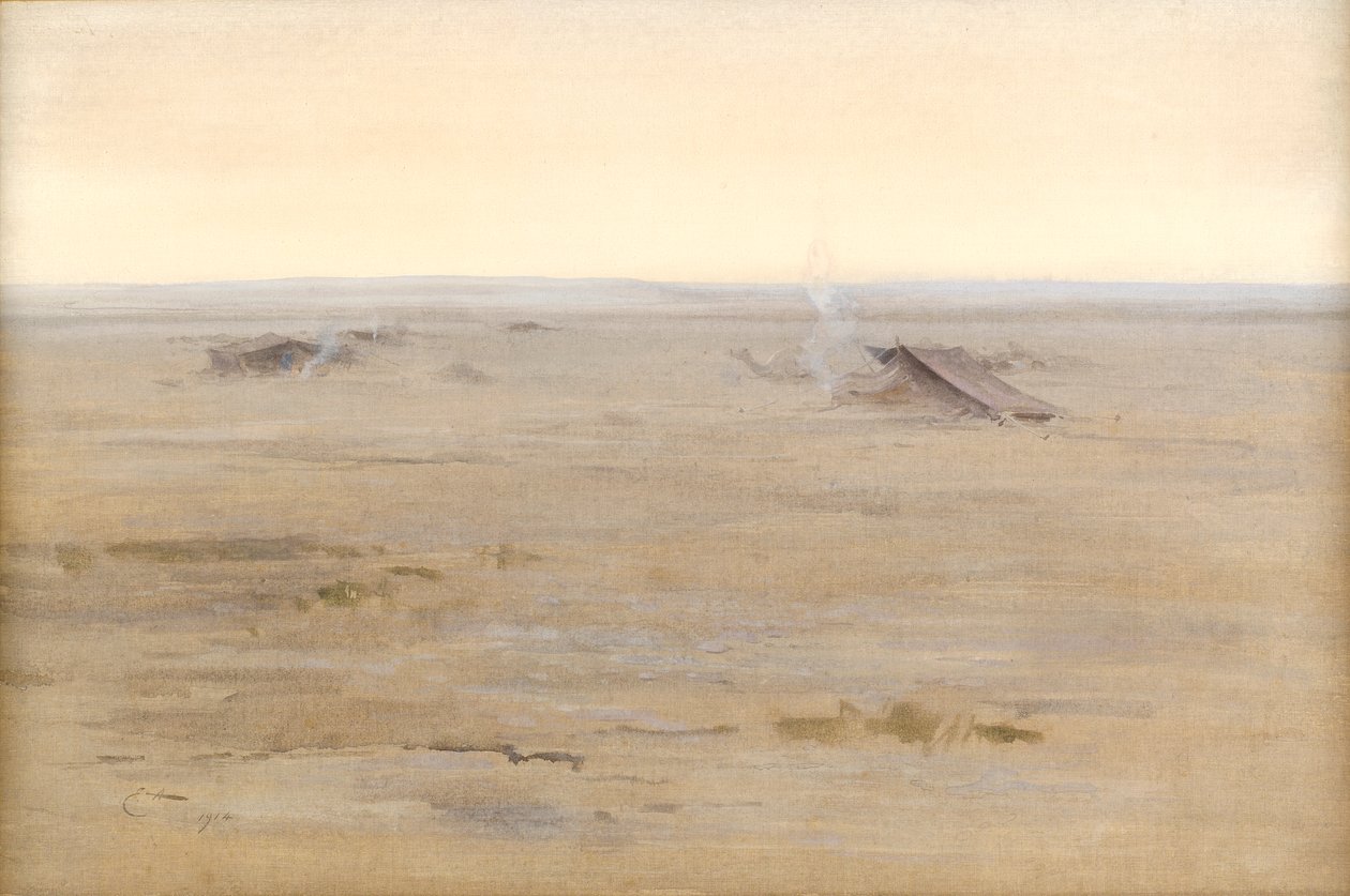 Lager in der Wüste, 1914 von Edwin John Alexander