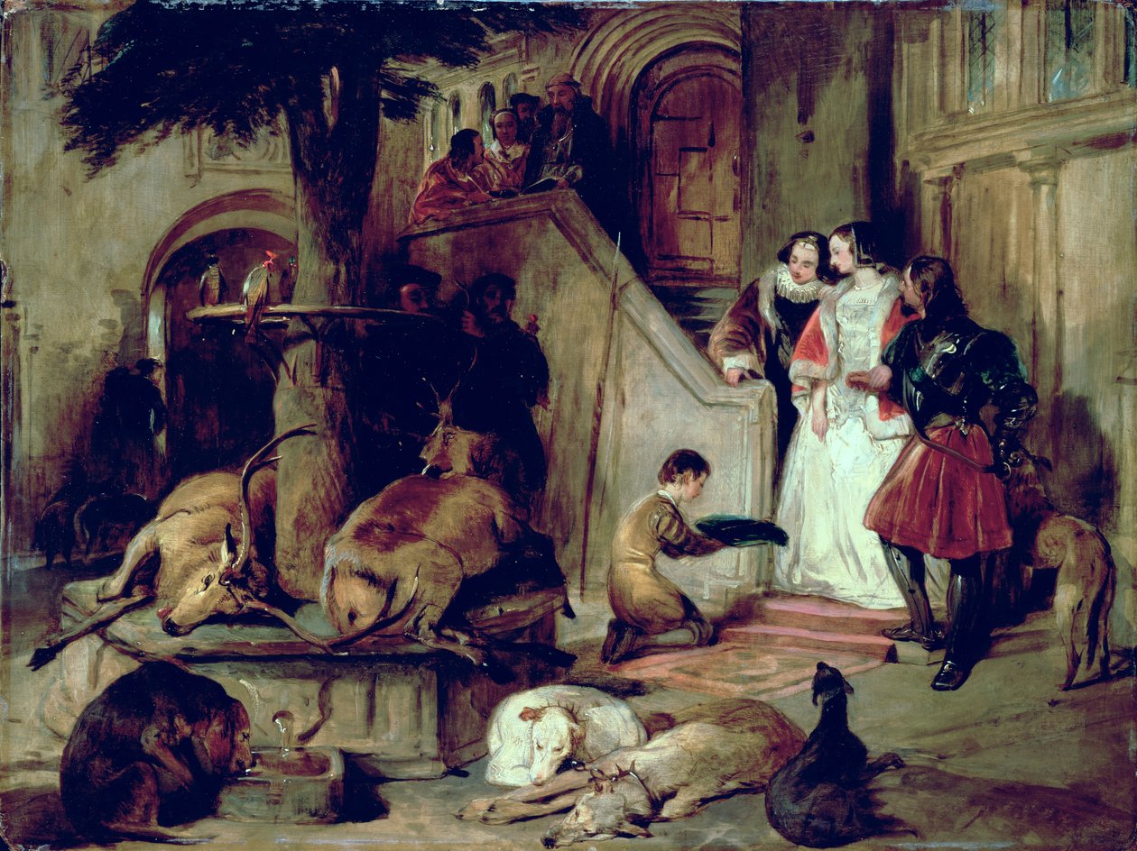 Ein Hof in alten Zeiten von Edwin Landseer