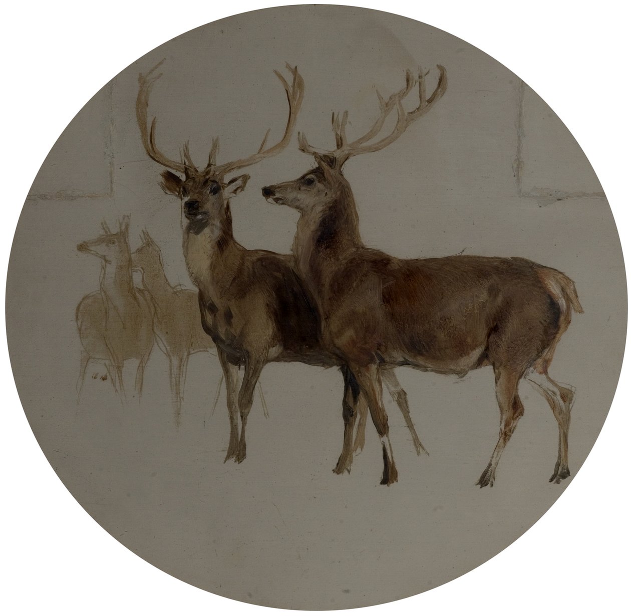Hirsche in einer Landschaft (Studien von Hirschen) von Edwin Landseer