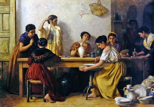 Eine Töpferei in Sevilla von Edwin Longsden Long