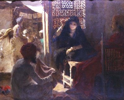 Stoffauswahl auf dem Basar von Edwin Lord Weeks